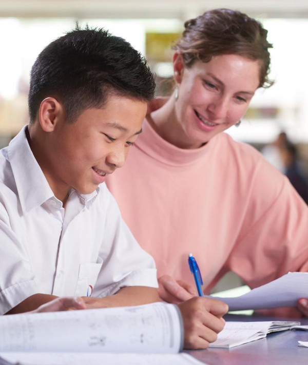 Middle school students with Teacher