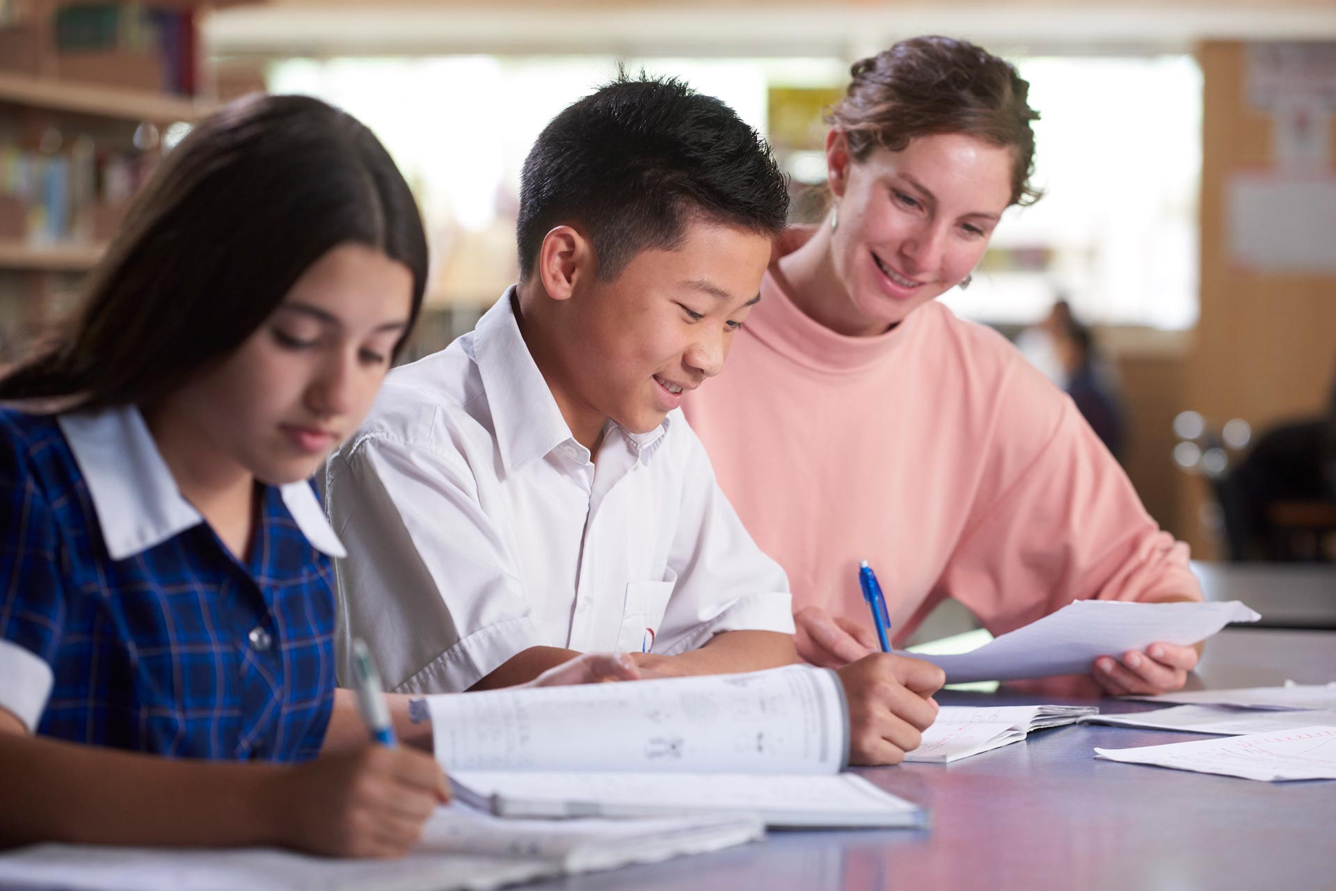 Middle school students with Teacher