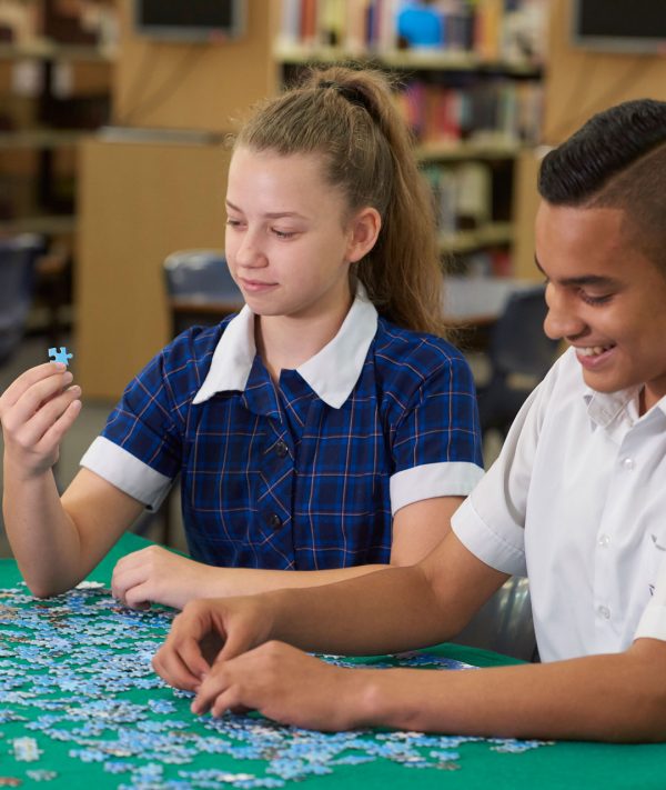 Students making a Jigsaw Puzzle